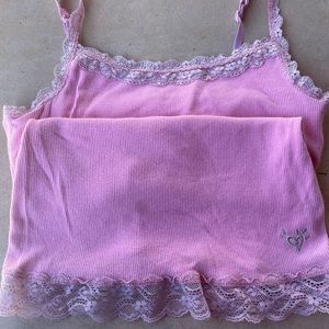 Vintage Y2K justice glitter Camisole. Light Pink. Size 12 Girls.